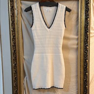 Heartloom White and Black Knit Mini Dress